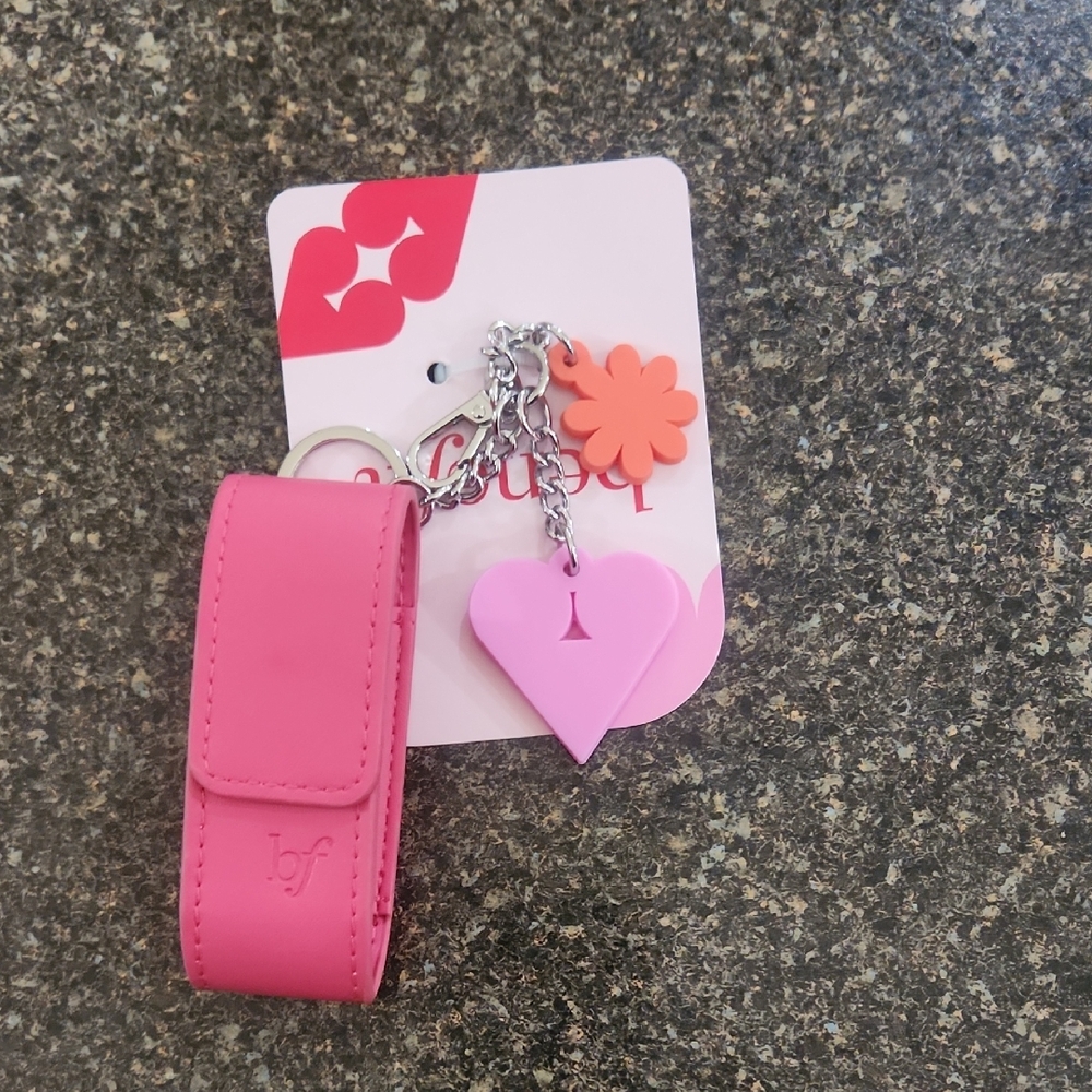Benefit Pink and Orange Charm Keychain